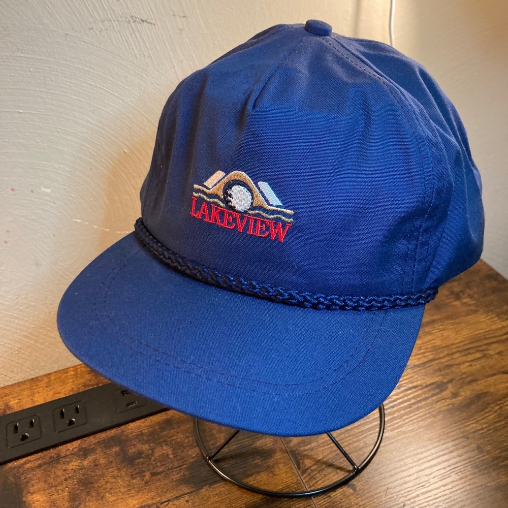 Lakeview Golf Club Course Vintage Rope Hat Leather Strapback Union Made Imperial